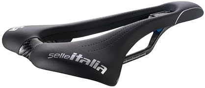 Selle Italia SLR Kit Carbonio Superflow Road Bike Saddle - Comfortable Road Bicycle Seat for Men and Women - Neutral Shape Bike Saddle for Road, Racing, Endurance,Black,275 x 145mm