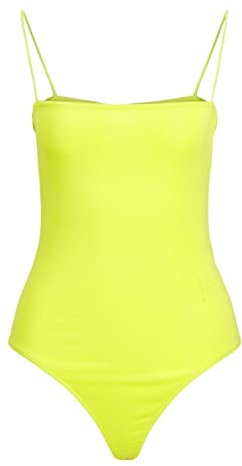 JJXX Jack & Jones Women's JXIVY Tight Singlet Dream Body Bodysuit, Lime Punch/Print:Tonal Print, S