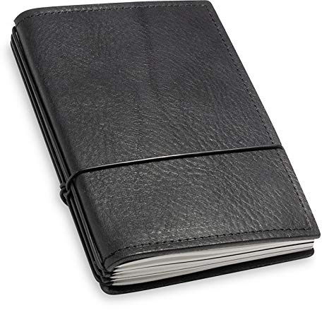 X17- A6 Terminplaner/Organizer 2024-2025 | 18-Monats-Kalender | schwarz, Leder. Austauschbare Hefte: Wochenkalender Classic + 1x Notizen blanko