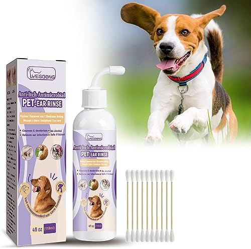 Nexolla Ohrenreiniger für Katzen & Hunde, 118ml Ohrentropfen, Ohr-Reiniger, Ohrenschmalz Entferner, Ohrenspülung Hund bei Juckreiz, Löst Verschmutzungen und Lindert Juckreiz