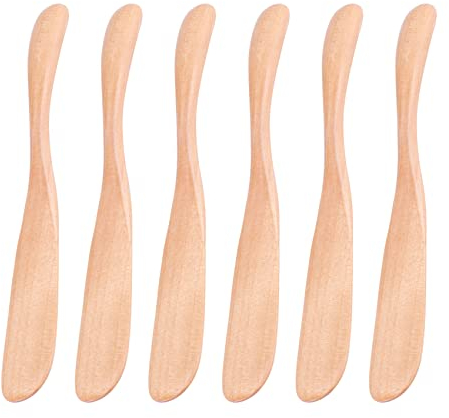 JIVIMOCO Coltello per Burro in Legno Spalmatore per Formaggi 6,5 Pollici, Coltello per Marmellata Coltello per Burro Coltello per 6 Pezzi