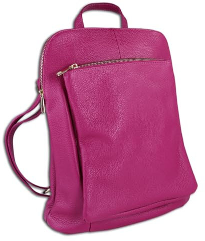 Toscanto OTT610RP Sac à dos de ville en cuir pour femme Rose fuchsia, fuchsia, rose, groß 30x34x10cm, sac