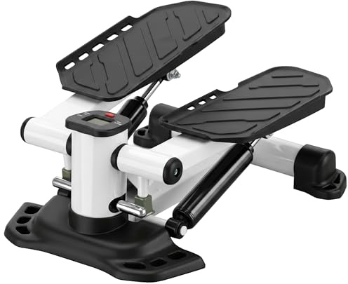 HOMCOM Portable Mini Stepper Machine with LCD Monitor, Black