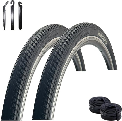 2 x maxxi4you HY 136 cykeldäck Svart 47-622 (28 x 1,75) + 2 x passande slangar DV inkl. maxxi4you däcklyftare