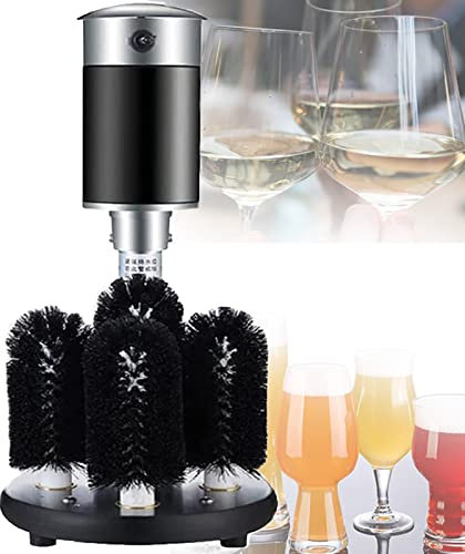 Vinglas tvättmaskin, Elektrisk kommersiell glasbricka, 5 Rengöringsborste Brickor Glas, Tvätta de gamla tefläckarna, Kaffefläckar