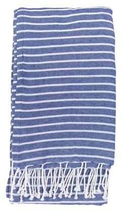 SUN & SURF Pareo Rayas Kikoy con Rizo 90X170CM Doble Textura - Toalla Resistente Playa Sol y Piscina