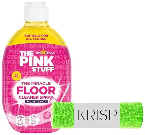 Miracle Floor Cleaner Spray – Quick Dry Formula, Vegan, Squirt & Mop, No Water Needed, Suitable for All Floors, 750ml with Terry Microfiber Cloth
