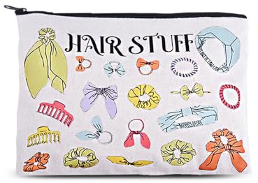 Hair Stuff Travel Hair Organiser Bag Portable Hair Tie Storage Pouch for Girls Hair Accessories Organiser with Zipper Hairband Claw Clip Barrette Storage Bags