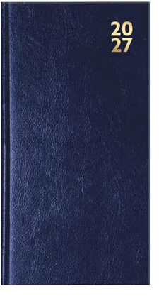 2027 Slim Wallet Diary Week To View - Compact Navy Blue Hardcover Weekly Planner - Portable Pocket Wallet Size Organiser - Lightweight Handbag School Travel Diary