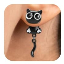 Boucles d'oreilles chat noir femme – Bijoux mignon pour amoureuse des chats – Accessoire élégant et amusant pour Halloween ou usage quotidien – Cadeau pour femme ou fille, style tendance et élégant