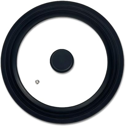 Homatz Universal Pots Pans Lid Fit for 20cm, 22cm, 24cm Cookware, Tempered Glass Lid - Cooking Pots, Saucepan Frying Pan & Skillets Cover - Heat Resistant Silicon Rim & Knob (20/22/24 cm)
