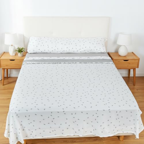 H HANSEL HOME Juego de Sábanas Termicas 3 Piezas Pirineo para Cama de 135x190cm, Sábanas Polares de Invierno Ultra Suave, Incluye Sabana Bajera + Encimera + Funda de Almohada - Invierno Gris