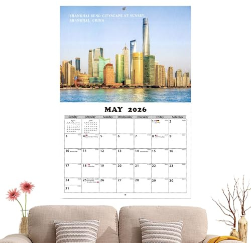 2026 Calendar - Landscape Wall Calendar 2026, Appointment Planner, Schedule Organizer Planner, Beautiful Landscape Monthly For Home Office School Bedroom Dorm Living Room Notes & Checklist Pages