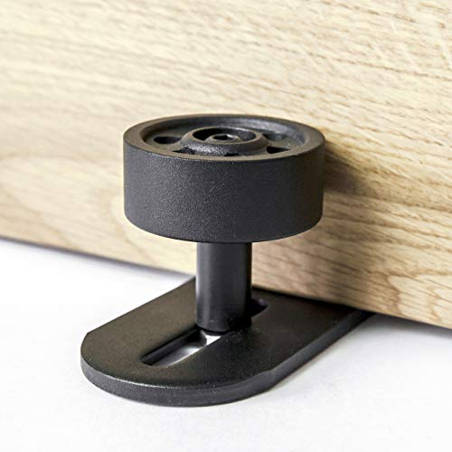 1x Natural Goods Berlin BODENFÜHRUNG Schiebetür Beschlag, Metall, Schwarz pulverbeschichtet, Scheunentor, Küchentür, Raumtrenner, Stay Roller (Bodenführung Wheel, Schwarz)