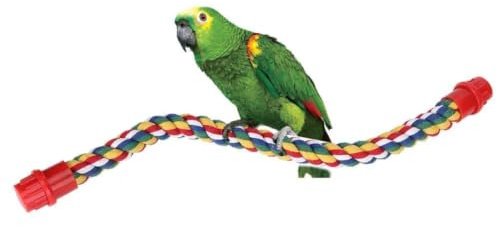 Percas de Cuerda de Pájaros, Perca de Cuerda Espiral, Columpio de Loro de Algodón, Escalada de Pie, Juguetes de Jaula, Tamaño S