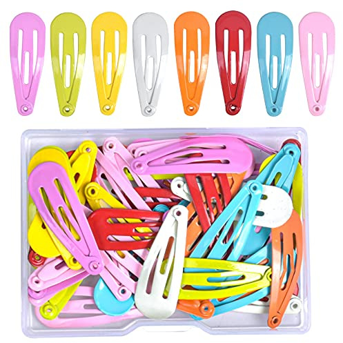 AvoDovA 50PCS Pinces à Cheveux Fille, 3CM Enfant Barrettes à Cheveux en Métal, Épingle à Cheveux Femme, Snap Barettes BB, Accessoires de Cheveux, Barettes des Cheveux pour Fille Enfant Bébé (Coloré)