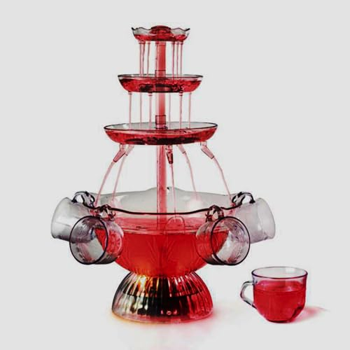 VUIUYOIES Vielseitiger Partybrunnen, multifunktionale 3 lagige Tischdekoration, EU Stecker für Grillbuffet