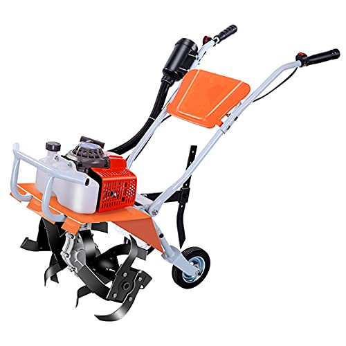 68-cm³-Gartenfräse, Benzin-Bodenkultivator, Rotavator, 3 PS, 2-Takt-2,2-kW-Motor, benzinbetriebene Hacke, kabellose Motorhacke, für die Rasenbearbeitung von landwirtschaftlichen Pflanzen, Gärten und