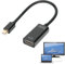 Adaptador Displayport a HDMI, Adaptador Mini Displayport a HDMI Conversor, DP a HDMI Compatible con Proyector, Mini DP (Thunderbolt) a HDMI, Adaptador Mini Displayport a HDMI Chapado En Oro, Negro, 4K