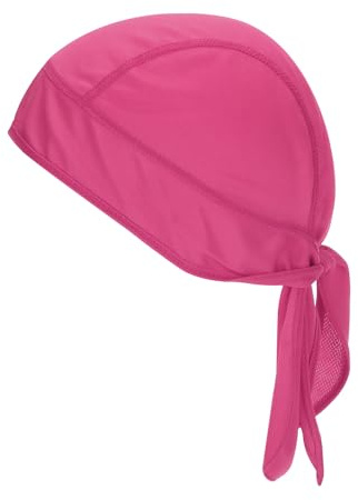 PATIKIL Sweat Wicking Cap, Skull Cap Football for Men Dew Rags Breathable Cooling Helmet Liner Bandana for Cycling Running Sports Hat, Rose Red