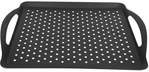 MAGICLULU 1Stk Tablett Multi-Fach Dosenöffner elektrisch Antenne anzuchtschalen Kunststoff bauchläden tabelett palletten obstteller Ablagefach Speicherplatte Kuchenplatte Brotfach Black