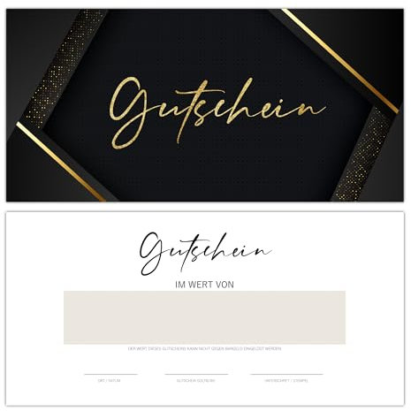 40 Gutscheine zum selber Ausfüllen für die Gastronomie, Restaurant, Kosmetik etc. | Geschenkgutscheine Blanko Gutscheinkarten | Neutral und Edel