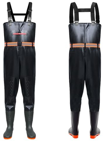 ZeiLaBang Kakadi Waders pour homme et femme - Pantalon de pêche avec bottes, waders avec poche poitrine et sangle réglable