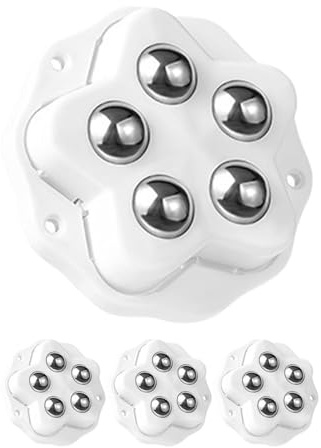 Petites roulettes pour appareil - 4 roulettes pour meubles de 1,89 x 1,89 x 0,59 pouces | Roulettes en acier inoxydable, 5 billes, volants, poulie auto-adhésive