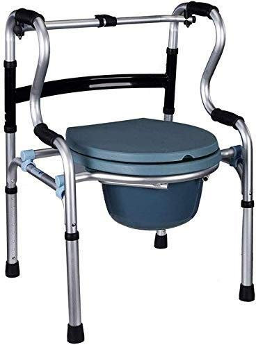 HUNTFF Fauteuil Roulant en Alliage d'aluminium, Cadre de Marche Multifonctionnel, Toilettes pour Femmes Enceintes, Chaise de Toilette réglable en Hauteur