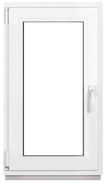 Framex Finestra in Plastica Bianca Larghezza x Altezza 50 x 90 cm (500 x 900 mm) Triplo Vetri (32 mm), Anta-Ribalta, Girevole DIN Destra – Premium