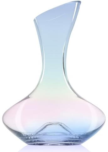 Regnbågsfärgad Glaskaraff, Handblåst Kristallkaraff, 1200 Ml Karaff Med Stor Kapacitet, Tillbehör Till Vinoxidation, Presenter Till Hemmabaren (1200ml)