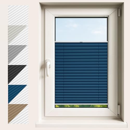 Concept Blinds - Stores PLISSÉS OCCULTANTS Premium - Installation avec Perçage - Tissu Occultant Résistant - sur Mesure - Dimensions de Fenêtre 30–130 cm x 40–230 cm