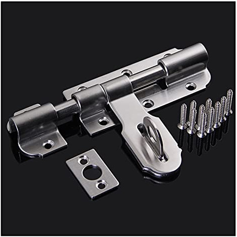Motor de puerta corrediza, 2 4pcs / lot Tornillos de puerta de acero inoxidable Lock Home Office Barrel Puerta Perno Longitud del pestillo 135mm Espesor 2.0mm