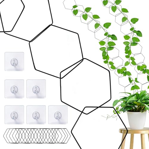 18 stycken kedjespaljéer för klätterväxter Trellis växter för klätterväxter växter inomhus och utomhus tillbehör med 6 krokar