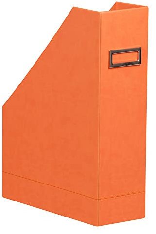 Rhodia 318934C Stehsammler (10 x 25 x 31 cm, Etikettenhalter, praktisch und strapazierfähig, Kunstleder, elegant, ideal für Ihr Büro) 1 Stück, tangerine