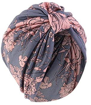 min-bmao Beanie Mütze Damen Kappe aus Bambus für Chemo Turban Einfarbig vorderseitig ineinander gehend Frauen Kopftuch Muslim Kopfbedeckung Hut Haarverlust Mit Blume Baumwollmütze, Einheitsgröße