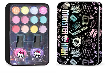 Nice Group - Monster High Tin Case Nail & Make Up Set, Kit di Trucchi con Ombretti e Smalti