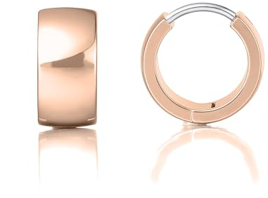 Limerencia Titan Små klumpiga Creoler, 10 mm Lätt Bredd Nickel-fria G23 Titan Huggie-örhängen för Damer