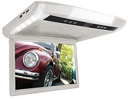 Lecteur DVD pour voiture Moniteur de voiture 1080P 10.1/12.1 pouces rabattable TFT LCD moniteurs de montage sur le toit de l'automobile avec lecteur MP5 USB TF moniteur de plafond de voiture Multifonc
