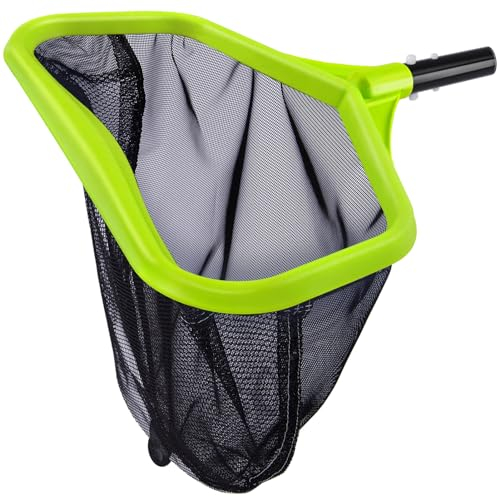 WELDUN Retino per piscina con doppia rete profonda, retino per la pulizia di piscina, stagno, verde (senza asta)