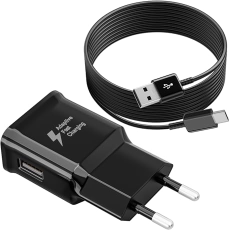 Caricabatterie per Samsung, Caricatore USB Ricarica Rapida e Cavo Tipo C Originale 2M per Samsung Galaxy A15 A14 A13 A04s A55 A35 A34 A33 A25 A23 S10 S10e S9 S8 S20 M34, Carica Batterie Cellulare
