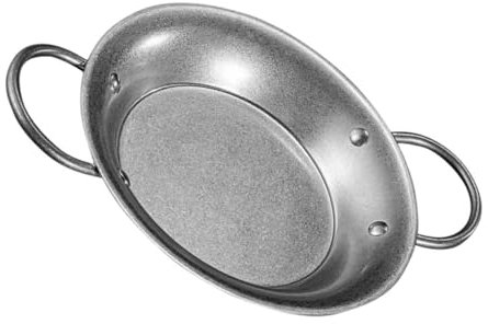 WEKADRIN Pentola Paella Acciaio Inossidabile Retro Con Doppio Manico Perfetta Per Cucina Di Di Mare e Pasta Utensile Da Cucina Resistente e Facile Da Pulire