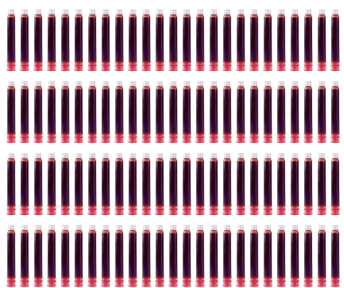 wefenad - 100 cartuchos de tinta para pluma estilográfica, color rojo, con orificio de 3,4 mm de diámetro para oficina, escuela, estudiantes, suministros de papelería