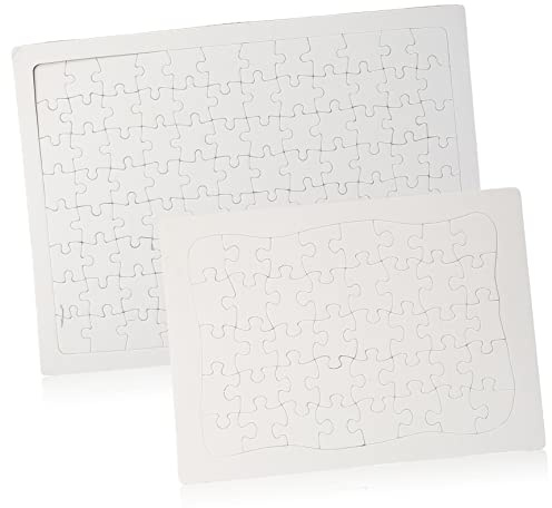 YARNOW Children DIY Blank Puzzle Set 2pcs 40 96 Pieces Rectangular Sublimation Jigsaw for Kids Painting and Graffiti Activities Educational Puzzle Toy