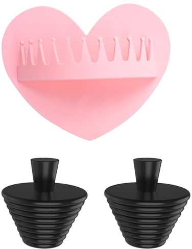 2 Stück Universal Silikon Waschbeckenstöpsel, Stöpsel Waschbecken, Gummistopfen Konisch Abflussstopfen und Silikon-Haarfänger, Badewannenstöpsel, Abfluss Stöpsel, für Küche, Badewanne
