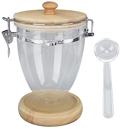 MIMEITOPA per contenitore per caffè in grani, per tè sfuso, per zucchero, per noci, coperchio ermetico trasparente, barattolo per alimenti, grande capacità, materiale durevole, (M)