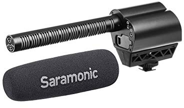Saramonic VMIC Pro Super Directional Condenser Video Microphone with Rubberized Shockmount, High-Pass Filter, Level Control, & High-Frquency Switches, Monitoring & More - for DSLR Cameras & Camcorders