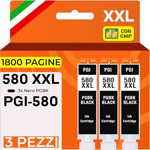Supply Guy 3 XXL bläckpatroner för Canon PGI-580 och Pixma TR7500-TR9150