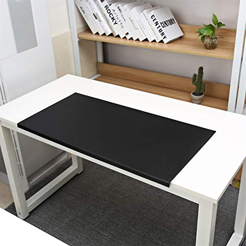 SK Studio Schreibtischunterlage mit Kantenschutz wasserdichte PU Leder, rutschfeste mit Kantenverriegelung Mausunterlage für Computertastatur, PC und Laptop Schwarz 60x30cm