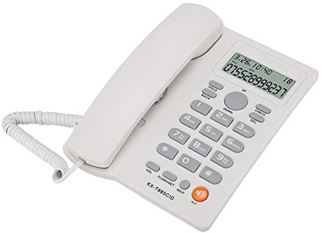 Universelles schnurgebundenes Festnetztelefon, Festnetz-Desktop-Festnetztelefon, Anrufer-ID-Anzeige, Rauschunterdrückung, Freisprechen, geeignet für Zuhause, Hotel und Büro(Weiß)